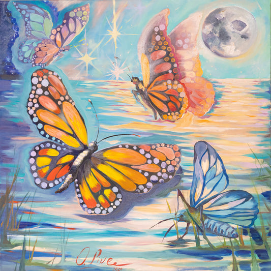 Flathead lake Montana 3 butterflies and a moth